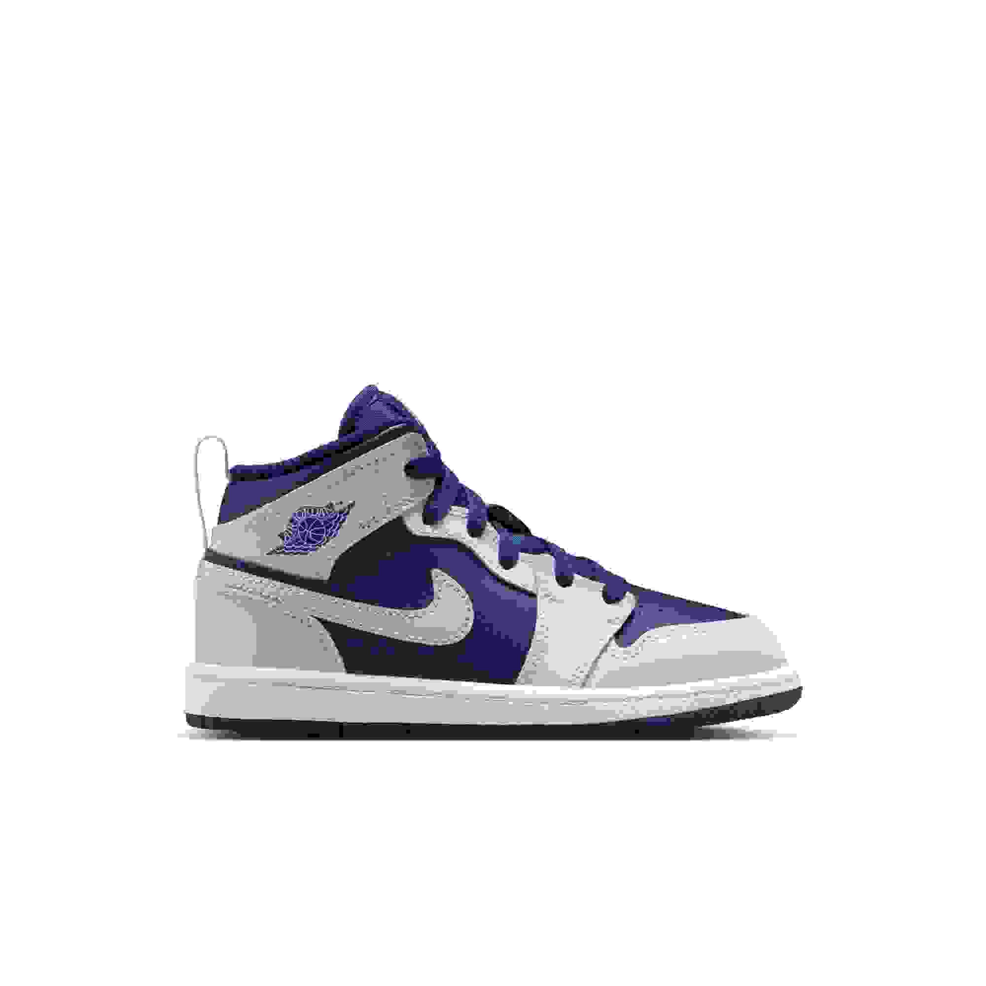 Jordan 1 Mid Preschool Boys' "Blue Void/Pure Platinum/Summit White" Shoe